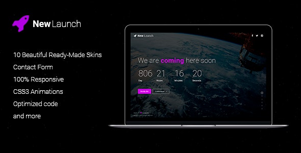 New Launch - Responsive Coming Soon Page HTML.jpg